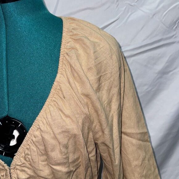 Universal Thread tan neutral peasant top long sleeve maxi dress | Sz M - Picture 4 of 7